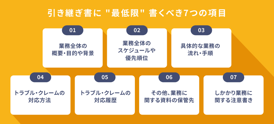 引き継ぎ書に"最低限"書くべき7つの項目